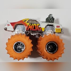 Vintage 1986 Matchbox HOG Super Chargers 4X4 Monster Truck Diecast Orange Tires